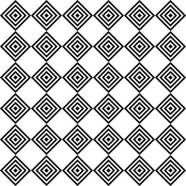 Soyut siyah beyaz rhombus kareler desen. Vektör sorunsuz arka plan