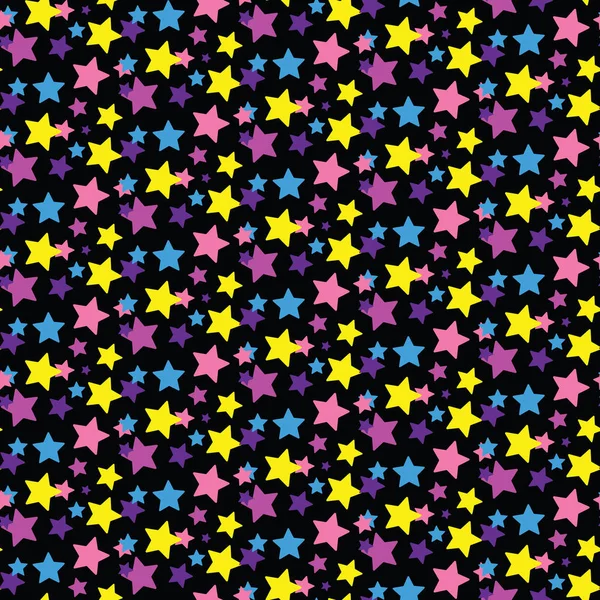 Estrelas coloridas padrão sem costura — Vetor de Stock