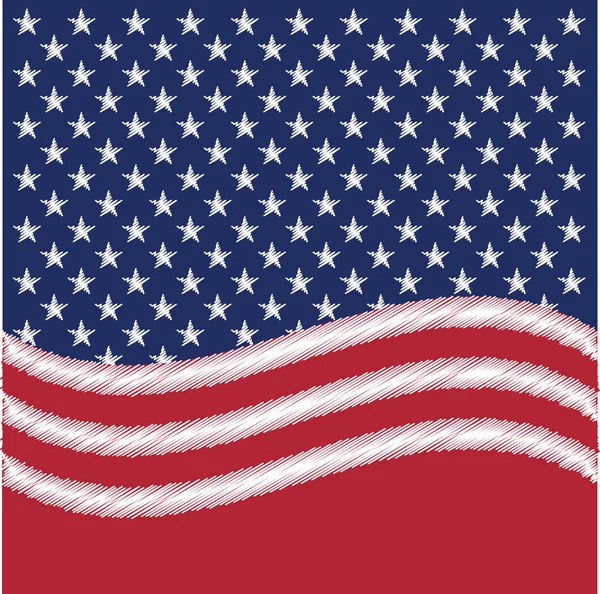 USA ster vector achtergrond. Amerikaanse patriottische papier knippen frame met sterren en strepen patroon. — Stockvector