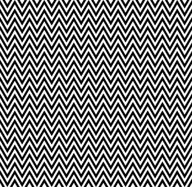 yatay siyah beyaz zikzak çizgili desen. Zigzag geometrik yinelenen desen. Vektör tasarımı