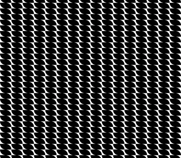 Vector wave shapes illustration of seamless black and white abstract pattern — Stock Vector
