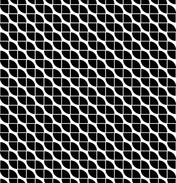 완벽 한 흑인과 백인 추상적인 패턴의 벡터 물결 모양 그림 — 스톡 벡터