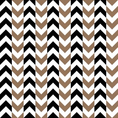 siyah ve beyaz zikzak çizgili desen. Zigzag geometrik yinelenen desen. Vektör tasarımı