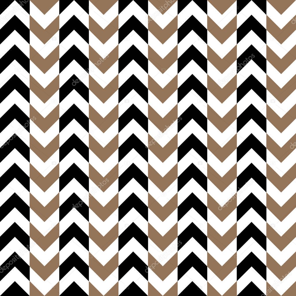 black and white zigzag stripes pattern. Geometric repeating pattern of zigzag. Vector design