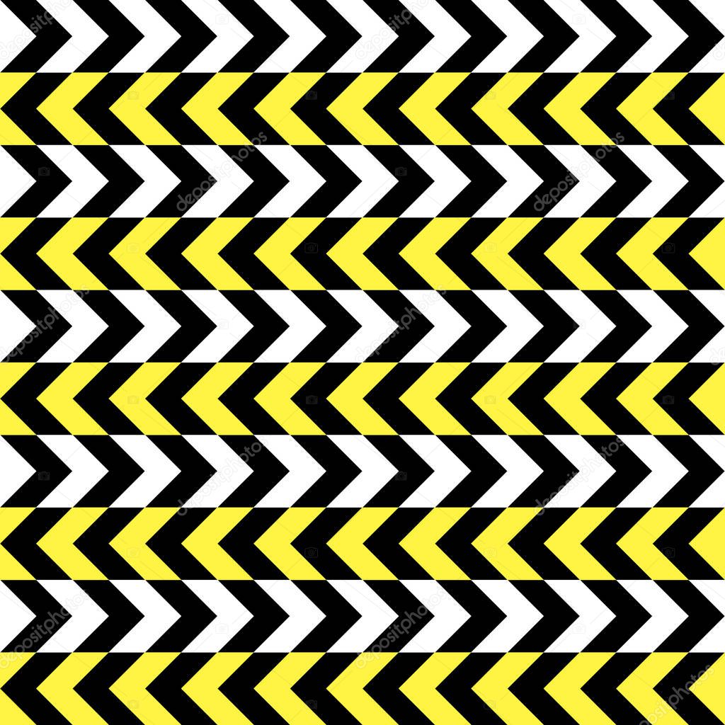 black and white zigzag stripes pattern. Geometric repeating pattern of zigzag. Vector design