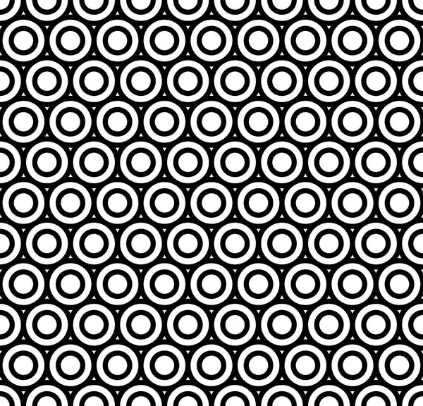 Modern repeating seamless pattern of repeat round shapes. Black and white circle dot stylish texture. Geometric background. Vector illustration. — Stock Vector