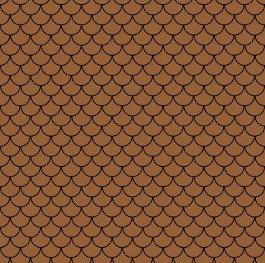 Geometrik balık Çin Dikişsiz desen ölçekler. Dalgalı Çatı döşeme arka planı tasarımı için. Modern yinelenen şık doku. Düz desen. Vektör