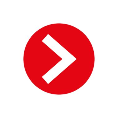 Next arrow vector. Flat red circle shape and arrow