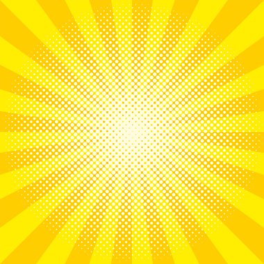 yuvarlak sarı güneş patlaması vektör dokusu yarım tonlu