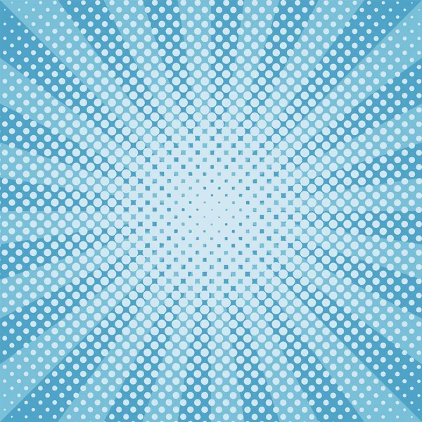 Winter snow round sunburst halftone blue pattern — Stock Vector