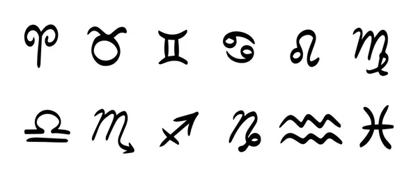 Sinais do zodíaco. Conjunto de coleções de símbolos vetoriais do zodíaco — Vetor de Stock