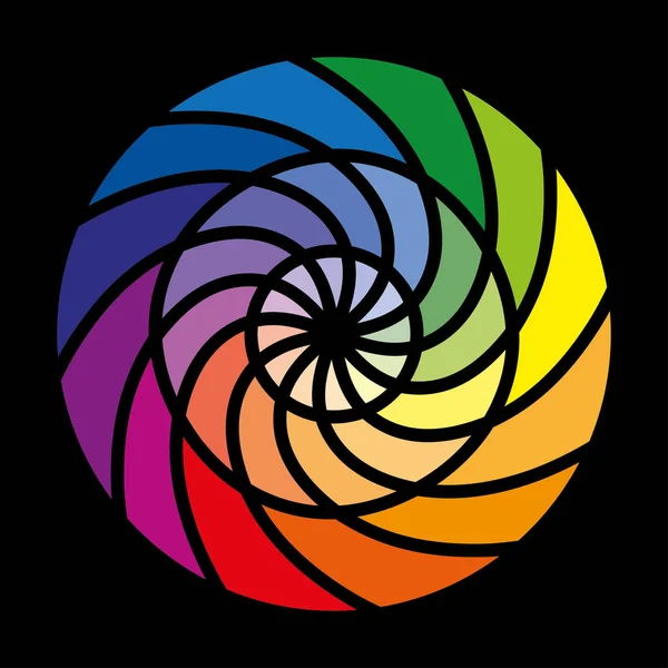 Roue de couleur ou cercle de couleur avec douze couleurs — Image vectorielle