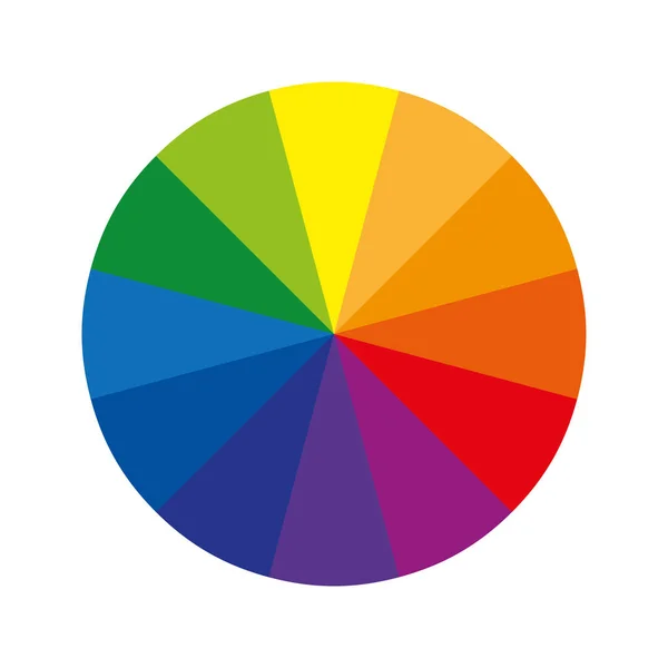 Roue de couleur ou cercle de couleur avec douze couleurs — Image vectorielle