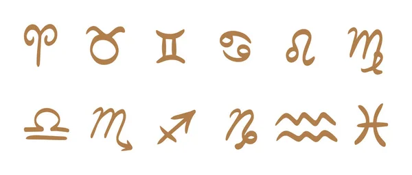 Znaki zodiaku. Zbiór symboli wektora zodiaku — Wektor stockowy