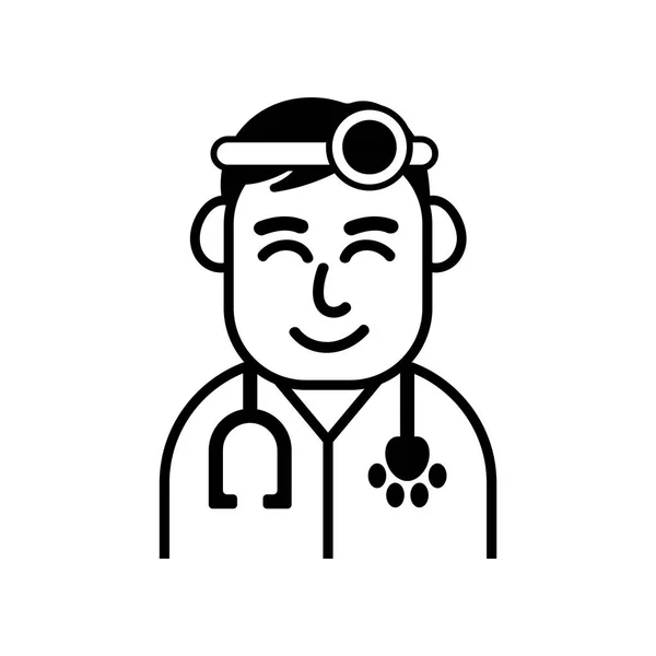 Tierarzt Haustiere Arzt Vektor flache Zeichen Symbol — Stockvektor