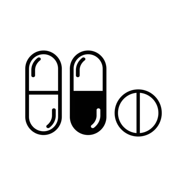 Pillole vettore segno piatto su sfondo bianco . — Vettoriale Stock