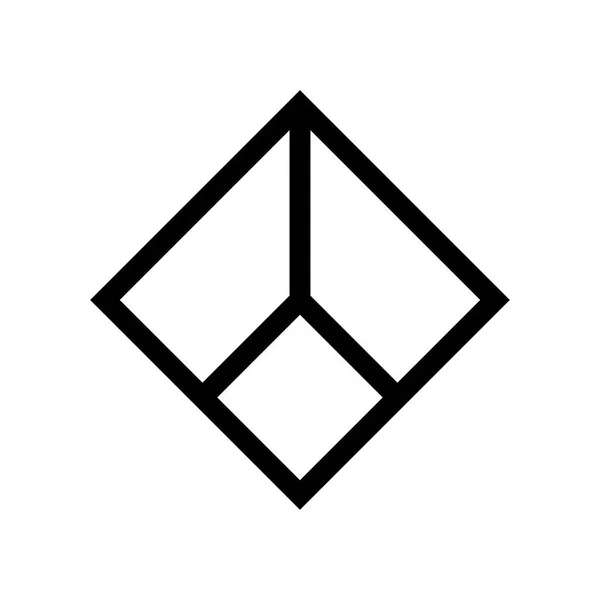 Geometric square shape sign from identical lines — Wektor stockowy