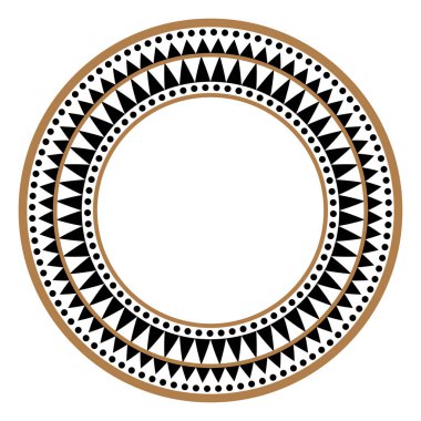 Etnik Afrika kabilesinin yuvarlak vektör sanat çerçevesi