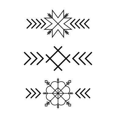Eski baltık Folk yıldızı veya çiçek kar tanesi sembolü.