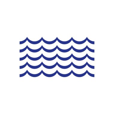 Beyaz arkaplanda dalga vektör simgesi. Düz tasarım.