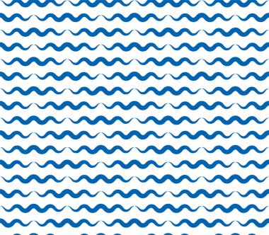 Su dalgaları kusursuz desen, vektör eğrisi çizgileri