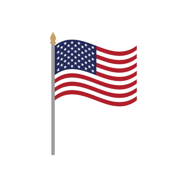 Amerikaanse Vlag Vector Vierde Juli Originele Vlakke Vlag Van Verenigde — Stockvector