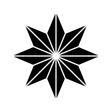 Sekiz köşeli yıldız basit ince çizgi simgesi. Noel ağacı çizimi beyaza izole edilmiş. Xmas dekorasyon tasarımı.