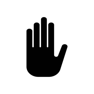 El vektör işaretini durdur. Beyaz arkaplanda izole edilmiş insan silueti el çizimi sembolü.