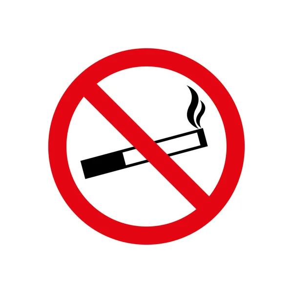 Sigara Içilmiyor Beyaz Arkaplan Vektör Illüstrasyonunda Yasaklanmış Işaret Simgesi — Stok Vektör