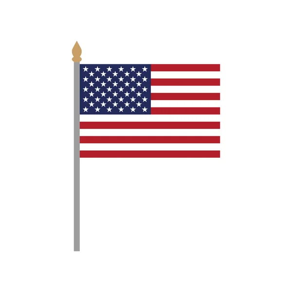 Bandeira Americana Vetor Julho Bandeira Plana Original National United State —  Vetores de Stock