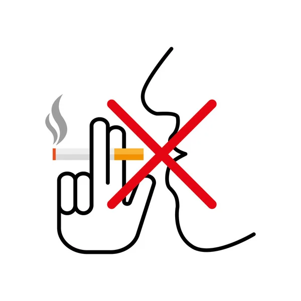 Smoking Sign Forbidden Sign Icon Isolated White Background Vector Illustration — Stock Vector