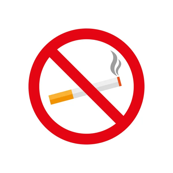Ніяких знаків паління. Заборонений знак ізольовано — стоковий вектор