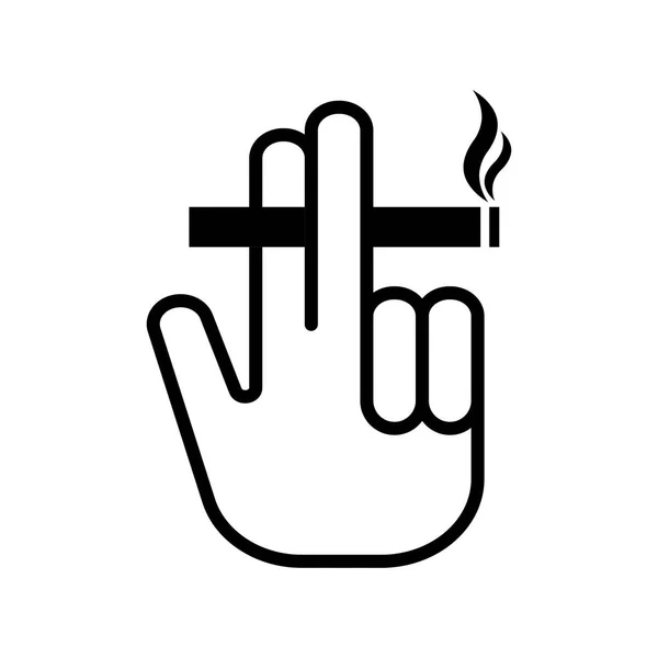 Cigarette with hand icon. Smoking area vector sign — Stock Vector
