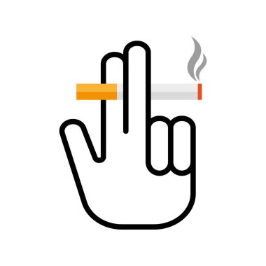 El ikonlu sigara. Sigara içme alanı vektör işareti