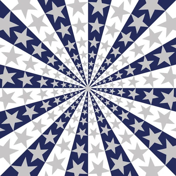Amerikan bayrağı güneş patlaması sanat dokusu yıldız çizgileri — Stok Vektör
