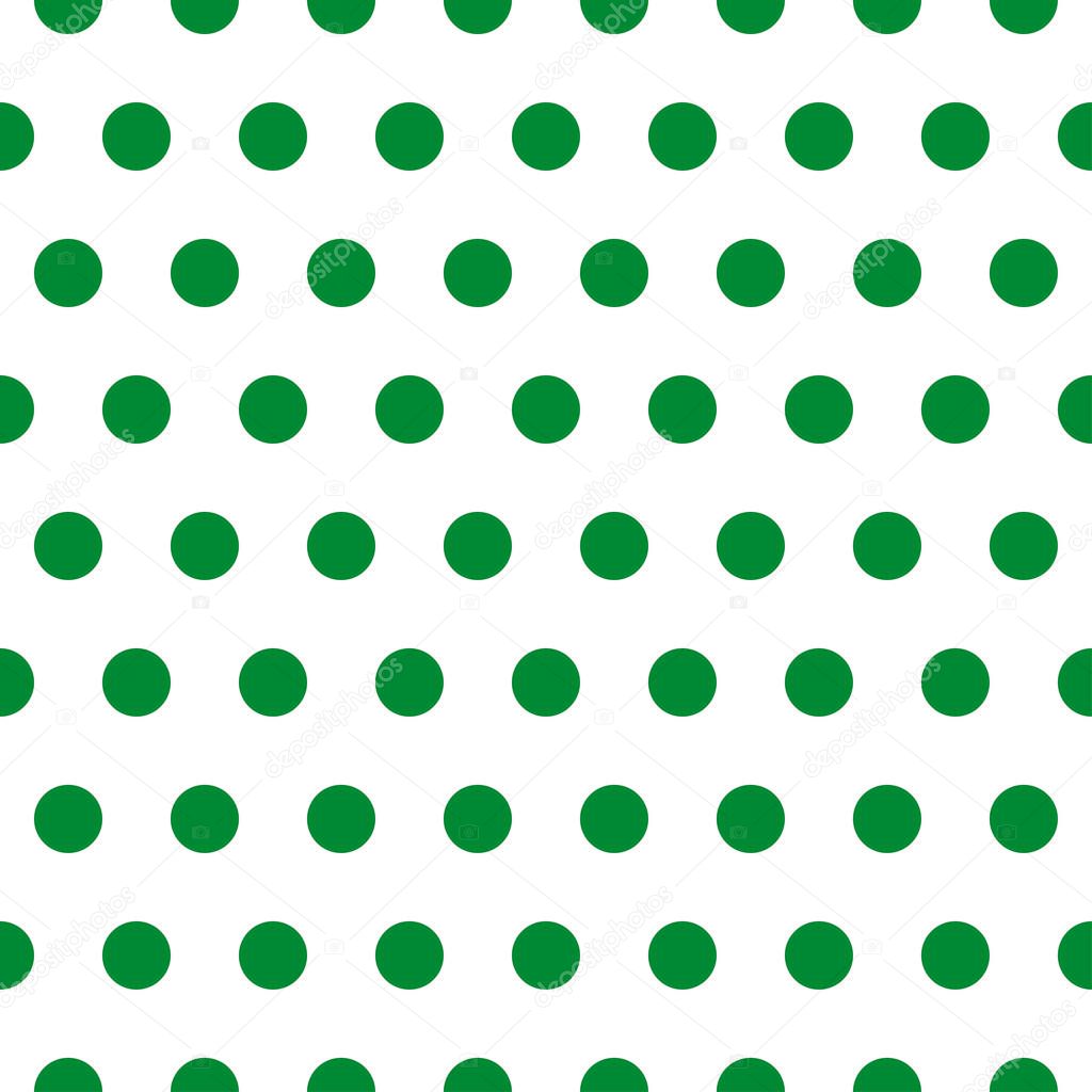 Green retro Polka dot pattern on white background