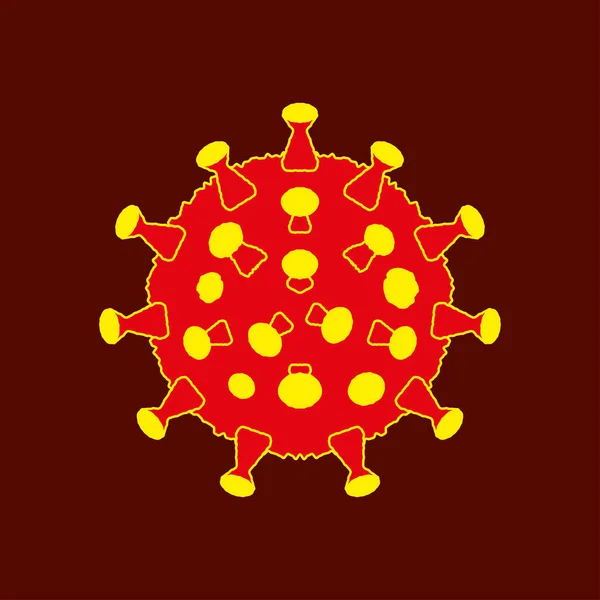 Coronavirus bacteria cell icon infection China. — Stock Vector