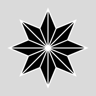 Sekiz köşeli yıldız basit ince çizgi simgesi.