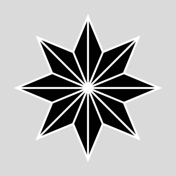 Acht-Punkte-Stern einfaches dünnes Linien-Symbol. — Stockvektor