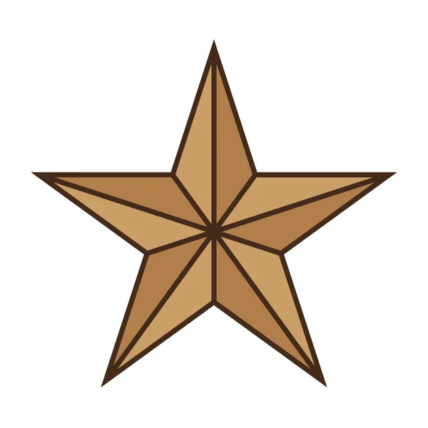 Cinco puntas icono de vector estrella dorada en blanco — Vector de stock