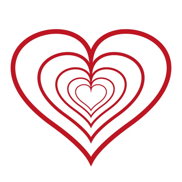 Logotipo de ícone vermelho coração. Desenho de traços de quadro cardíaco —  Vetores de Stock