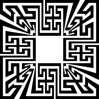 Yunan anahtar sınır çerçevesi. Soyut geometrik. Vektör