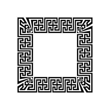 Yunan anahtar sınır çerçevesi. Soyut geometrik. Vektör
