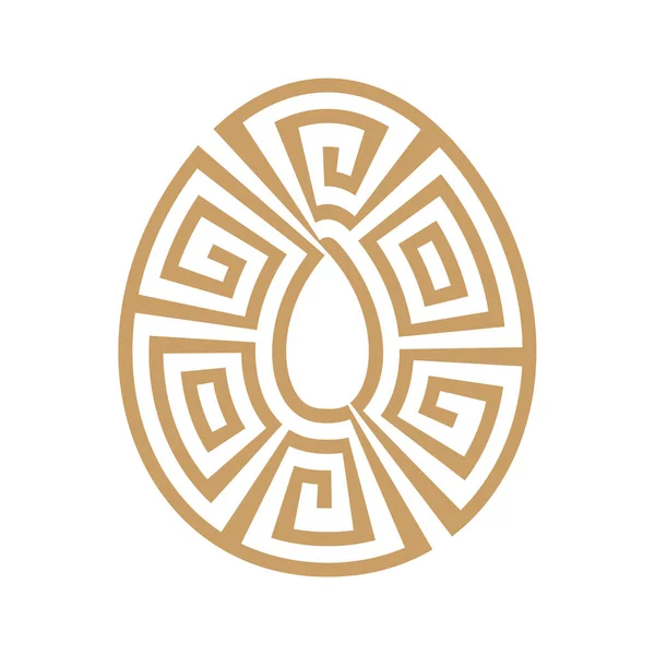 Huevo de marco redondo llave griega. Frontera griega. Vector — Archivo Imágenes Vectoriales