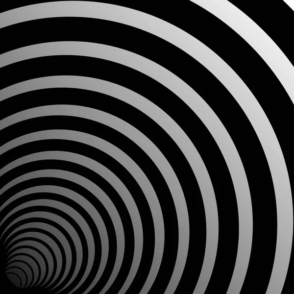 Fondo túnel líneas circulares en blanco y negro . — Vector de stock