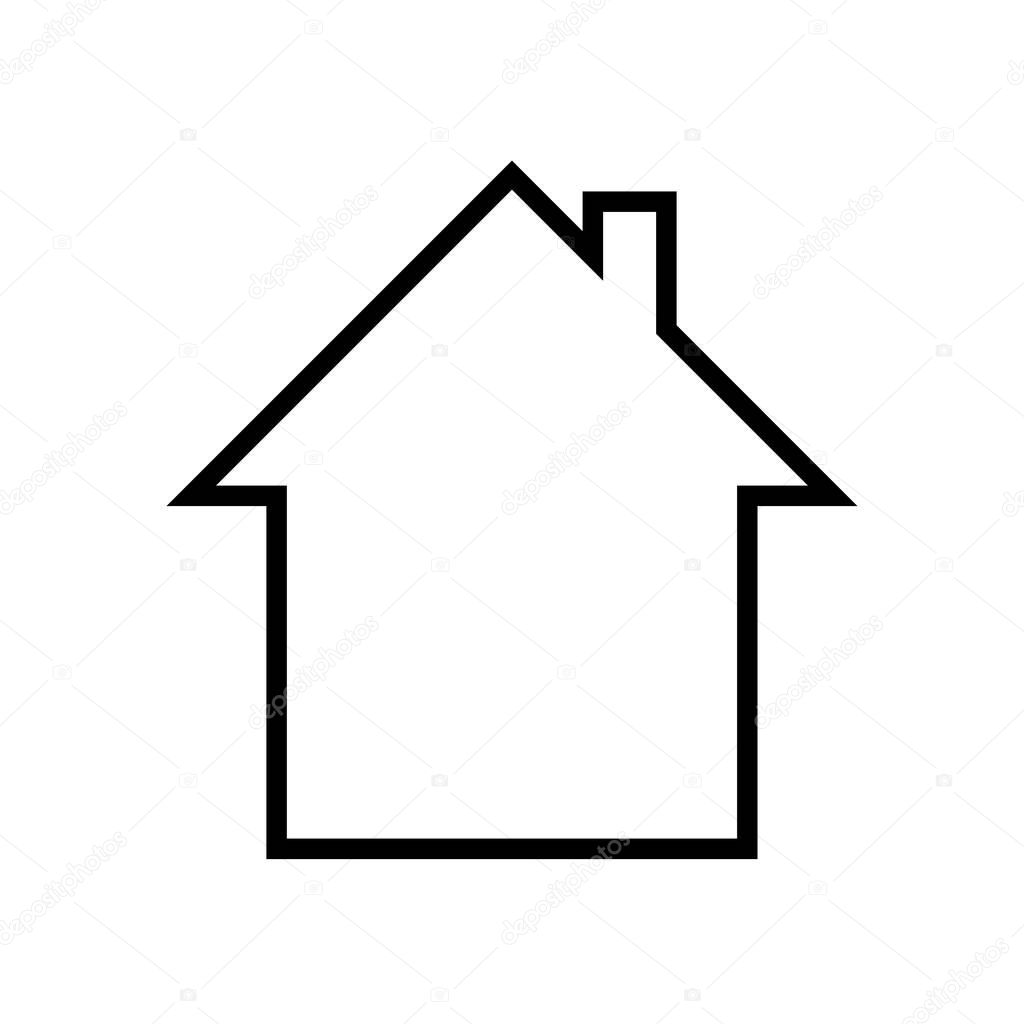 House icon vector simple flat symbol. Solid linear house logo