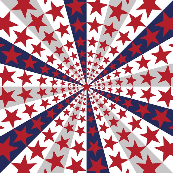Amerikan bayrağı güneş patlaması sanat dokusu yıldız çizgileri — Stok Vektör