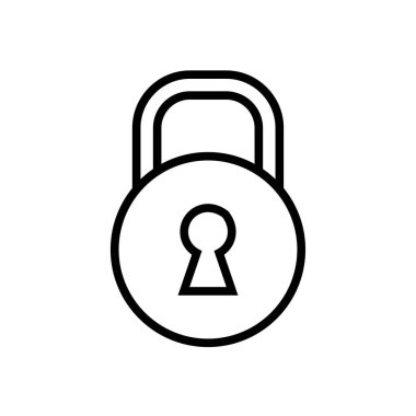 Asma kilit ikon vektörünü yuvarla. Düz tasarım simgesini kilitle