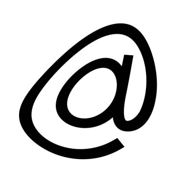 Arroba ya da işaret simgesi vektör sanat tasarımı basit