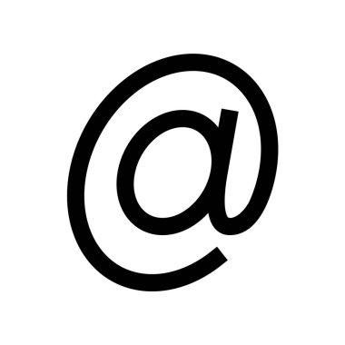 Arroba ya da işaret simgesi vektör sanat tasarımı basit